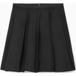 Schwarze COS Mini Faltenröcke aus Baumwollmischung für Damen Größe L 