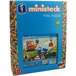 Ministeck 31584 - Mosaikbild Baustelle 4 in 1, Steckplatte, ca. 1200 Teile und Zubehör, als Geschenk für kreatives Spielen