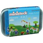 Ministeck 32579 - Mosaikbild Pferde Set 4 in 1 Spiel, Steckplatte, ca. 500 Teile in wiederverwendbarer Box, als Geschenk für kreatives Spielen
