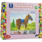 Ministeck 32584 - Mosaikbild Ponyhof 1 Pony braun, Steckplatte, ca. 300 Teile und Zubehör, als Geschenk für kreatives Spielen