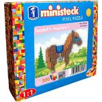 Ministeck 36584 - Mosaikbild Ponyfarm 1, ca. 13 x 13 cm große Steckplatte mit ca. 300 bunten Steinen, Steckspaß für Kinder ab 4 Jahren