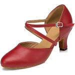 Rote Salsa Schuhe aus Veloursleder leicht für Damen Größe 42 mit Absatzhöhe 5cm bis 7cm 