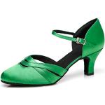 Grüne Damenpumps aus Veloursleder leicht Größe 38 mit Absatzhöhe 5cm bis 7cm 