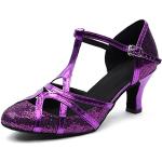 Violette Salsa Schuhe mit Glitzer leicht für Damen 