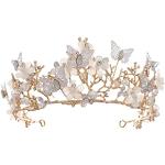 Goldener Vintage Brauthaarschmuck mit Insekten-Motiv mit Perlen mit Strass für Damen 1-teilig für die Braut 