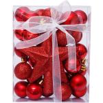 Reduzierte Rote Christbaumkugeln & Weihnachtsbaumkugeln matt aus Kunststoff 30-teilig 