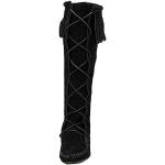 Schwarze Minnetonka Damenfransenstiefel aus Leder Größe 37 