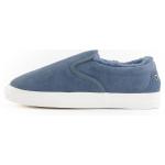 Blaue Slip-on Sneaker ohne Verschluss aus Textil für Damen Größe 41 mit Absatzhöhe bis 3cm 