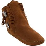 Minnetonka Mens Two Button Softsole Boot, Brown, Size 13