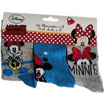 Blaue Minnie Mouse Entenhausen Minnie Maus Kindersocken & Kinderstrümpfe mit Maus-Motiv aus Baumwollmischung für Mädchen Größe 31 3-teilig 