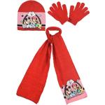 Rote Entenhausen Minnie Maus Mütze Schal Handschuh Sets für Kinder mit Maus-Motiv für Mädchen für den für den Winter 