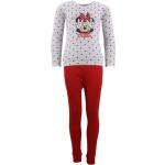 Rote Motiv Minnie Mouse Entenhausen Minnie Maus Lange Kinderschlafanzüge mit Maus-Motiv aus Baumwolle für Mädchen Größe 128 