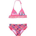 Reduzierte Pinke Minnie Mouse Entenhausen Minnie Maus Neckholder Bikinis für Kinder mit Volants für Mädchen Größe 104 