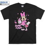 Pinke Oversize Entenhausen Minnie Maus T-Shirts für Herren 
