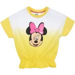 Reduzierte Gelbe Minnie Mouse Entenhausen Minnie Maus Rundhals-Ausschnitt Printed Shirts für Kinder & Druck-Shirts für Kinder aus Baumwolle für Mädchen Größe 116 