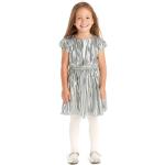 Reduzierte Silberne Minoti Rundhals-Ausschnitt Kinderkleider mit Glitzer mit Knopf aus Polyester für Mädchen Größe 110 