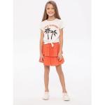 Orange Bestickte Minoti Kindersommerröcke aus Baumwolle für Mädchen für den für den Sommer 