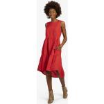 Reduzierte Rote Casual Ärmellose Mint & Mia Midi Rundhals-Ausschnitt Midikleider & knielange Kleider aus Leinen für Damen Größe M 