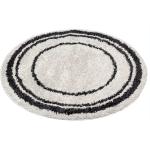 Schwarze Unifarbene Skandinavische Mint Rugs Runde Runde Hochflorteppiche 160 cm aus Polypropylen schmutzabweisend 