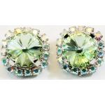 Mintgrüne Strass Ohrringe aus Kristall mit Strass für Herren für die Braut 