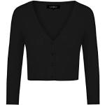 Schwarze Elegante 3/4-ärmelige V-Ausschnitt Damencardigans mit Knopf Größe L für den für den Sommer 