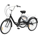 MINUS ONE Dreirad Für Erwachsene Erwachsenen Dreirad Fahrrad Mit 3 Rädern Seniorenrad Lastenfahrrad 24" 6-Gang-Schaltung Shimano mit Licht (Schwarz mit Licht)