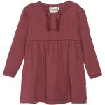 Reduzierte Pinke Unifarbene Minymo Rundhals-Ausschnitt Kinderkleider mit Rüschen Größe 80 
