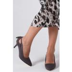 Graue Casual Pfennigabsatz High Heels & Stiletto-Pumps mit Schnürsenkel aus Kunstleder für Damen Größe 42 