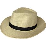 Reduzierte Beige Panamahüte aus Stroh 57 für Damen Übergrößen für den für den Sommer 