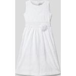 Reduzierte Weiße Kinderfestkleider aus Baumwolle für Mädchen Größe 128 