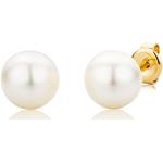 Weiße Miore Perlenohrringe aus Gold 9 Karat mit Echte Perle für Damen 