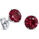 Rubinrote Miore Diamant Ohrringe aus Silber 9 Karat mit Rubin handgemacht für Damen 