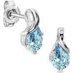 Hellblaue Miore Diamant Ohrringe aus Silber für Damen 