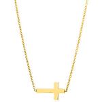 MIORE Schmuck Damen Halskette mit Kettenanhänger Kreuz Kette aus Gelbgold 9 Karat / 375 Gold