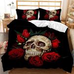 Reduzierte Rosa Gothic Bettwäsche Sets & Bettwäsche Garnituren mit Halloween-Motiv mit Reißverschluss aus Stoff maschinenwaschbar 240x220 