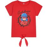 Rote Kurzärmelige ONOMATO Miraculous – Geschichten von Ladybug und Cat Noir Kinder T-Shirts aus Baumwolle für Mädchen Größe 110 