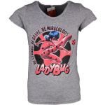 Graue Kurzärmelige Miraculous – Geschichten von Ladybug und Cat Noir Rundhals-Ausschnitt Printed Shirts für Kinder & Druck-Shirts für Kinder aus Baumwolle Größe 122 