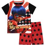 Rote Gepunktete Miraculous – Geschichten von Ladybug und Cat Noir Kinderschlafanzüge & Kinderpyjamas für Mädchen Größe 104 