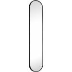 Anthrazitfarbene Minimalistische Ovale Badspiegel & Badezimmerspiegel mit Rahmen 