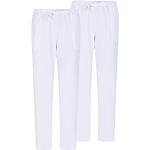 Weiße Pyjamahosen lang aus Popeline für Herren Größe M 2-teilig 