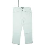 MISHUMO Damen Jeans 3/4 Hose Sommer super stretch Capri Bermuda high W 36 weiß