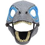 MISNODE Dinosaurier Maske Dino Maske Moving Jaw Kinn Bewegliche Drachen Maske Kopfbedeckung Kostüme Party Weihnachten Cosplay Halloween Blau