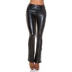 Schwarze Bootcut Jeans mit Reißverschluss aus Denim für Damen Größe XS für den für den Winter 
