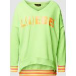 Neongrüne Miss Goodlife V-Ausschnitt Damensweatshirts aus Baumwolle Größe XL 