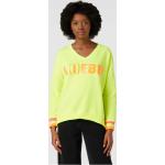 Neongelbe Miss Goodlife V-Ausschnitt Damensweatshirts aus Baumwolle Größe XS 
