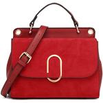 Reduzierte Rote Miss Lulu Kleine Handtaschen mit Riemchen aus Veloursleder für Damen 