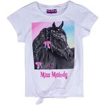 Weiße Miss Melody Kinder T-Shirts für Mädchen Größe 116 