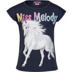 Reduzierte Dunkelblaue Miss Melody Kinder T-Shirts mit Glitzer Größe 116 