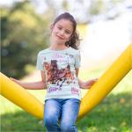 Reduzierte Mintgrüne Miss Melody Kinder T-Shirts mit Glitzer Größe 116 
