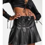 Schwarze Miss Selfridge Mini Festliche Röcke mit Schnalle aus PU für Damen Größe XS Petite 